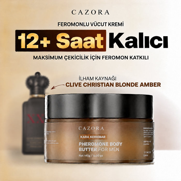 KARA KEHRİBAR feromonlu vücut kremi, Clive Christian Blonde Amber esintili — çok yakında